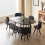 Comfy Living (Black, Black) 150cm Rectangular Dining Table With 6 Chairs Various Colours 1