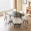 Comfy Living (Black, White) 150cm Rectangular Dining Table With 6 Chairs Various Colours 1