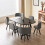 Comfy Living (Black, Grey) 150cm Rectangular Dining Table With 6 Chairs Various Colours 1