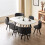 Comfy Living (White, Black) 150cm Rectangular Dining Table With 6 Chairs Various Colours 1