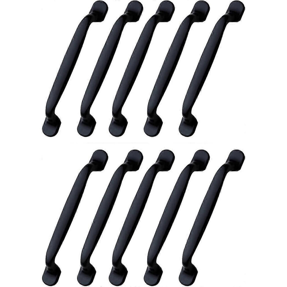 (As Show, One Size) 10Pcs Black Cupboard Handle 128Mm Furniture Handle- Kitchen Cabinet Door Cupboard Pulls 5454237283364
