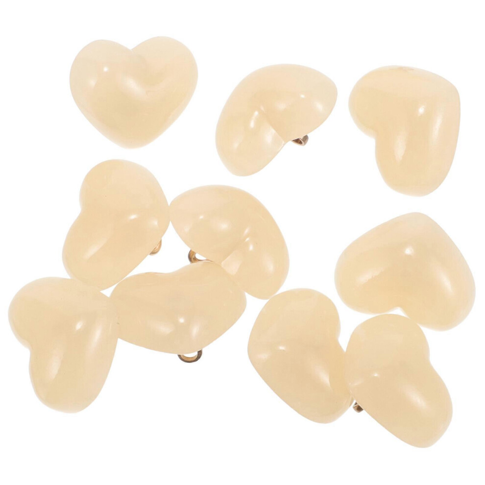 Kricely (Light One Size) 10Pcs Clothes Buttons Decorative Heart Shaped Buttons Coat Crafts Sewing Buttons Yellow