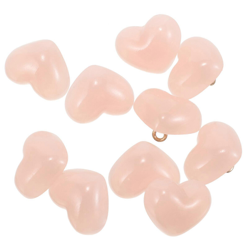 Kricely (, One Size) 10Pcs Clothes Buttons Decorative Heart Shaped Buttons Coat Crafts Sewing Buttons Pink