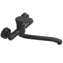 (As show, One size) Single Lever Kitchen Tap Wall Mounted Black 200mm