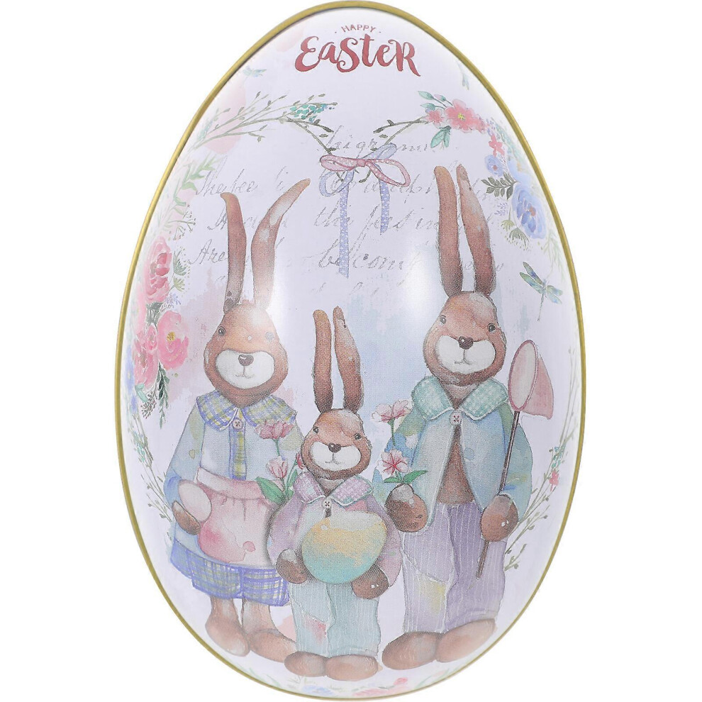 Kricely (12.50X9.00x8.50cm, One Size) Easter Egg Candy Box Tinplate Candy Box Empty Tin Easter Metal Gift Box Easter Party Favor Box