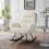 Living And Home Teddy Fleece Upholstered Rocking Chair 1