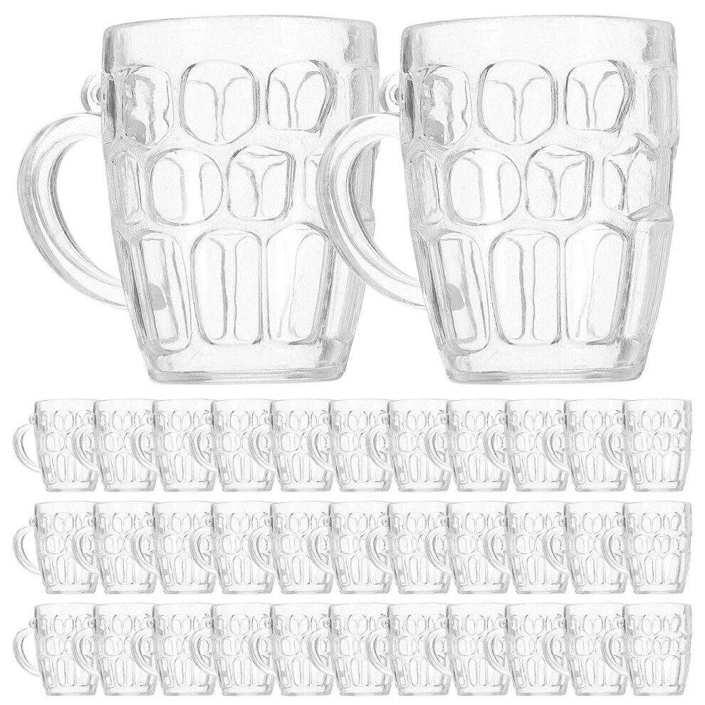 Kricely (4.30X3.90x3.00cm, One Size) 50Pcs Mini Plastic Beer Mugs Clear Beer Mugs Models Miniature Beer Mug Model For Dollhouse
