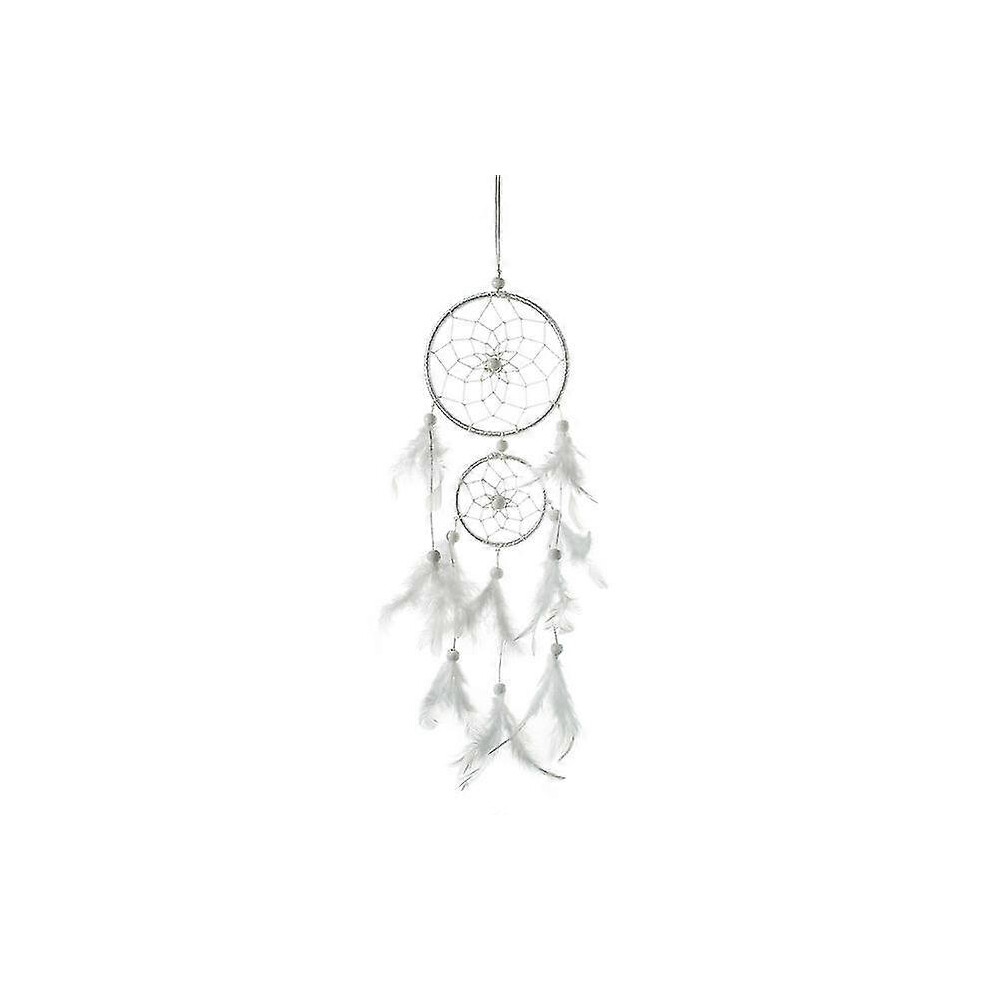 (As show, One size) feather dream catcher, large dream catcher with 2 circles(white)-image-OPC-PG5N2VX-NEW