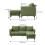 Living And Home 3-Seater Green Upholstered Corner Sectional Sofa 6