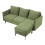 Living And Home 3-Seater Green Upholstered Corner Sectional Sofa 3