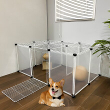 18 Panels Portable Clear Pet Playpen Fence with Door