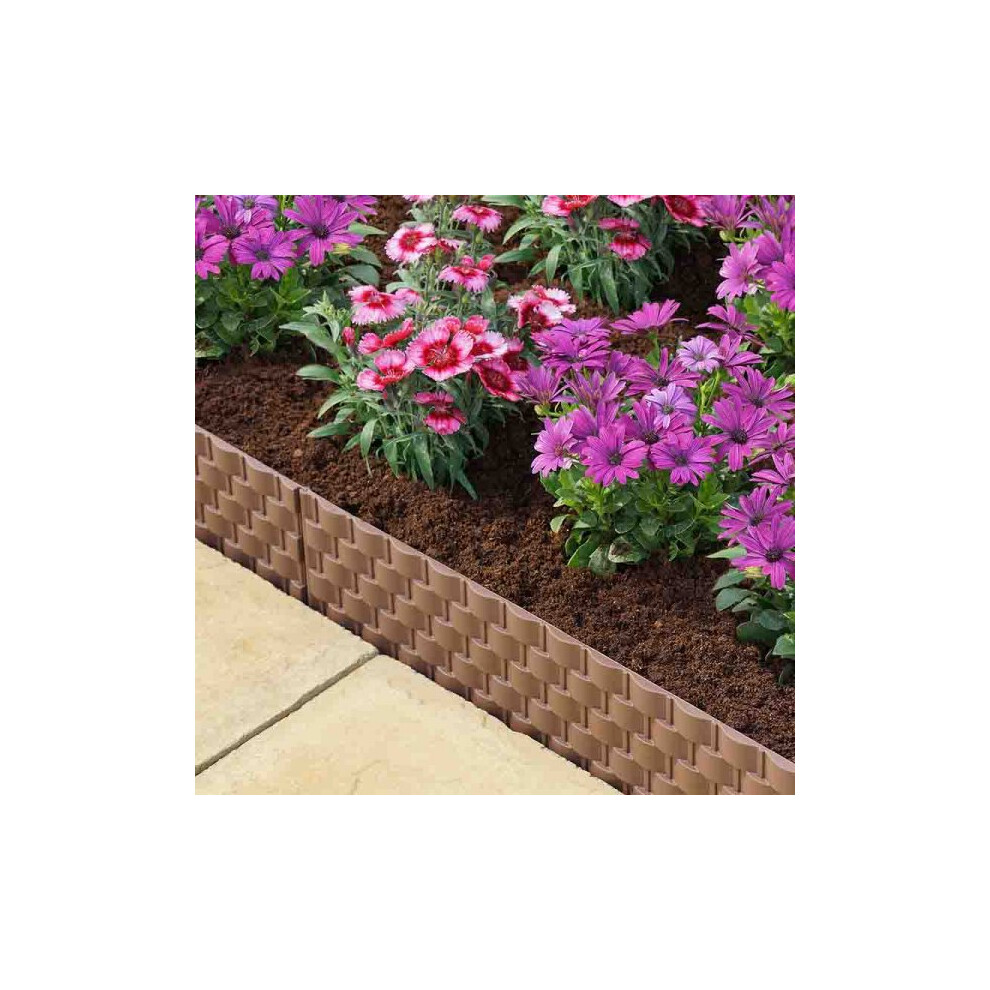 Rattan Garden Lawn Edging 2.4m Faux Plastic Lawn Edging Smart 7020010