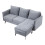 Living And Home 3-Seater Grey Upholstered Corner Sectional Sofa 3