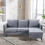Living And Home 3-Seater Grey Upholstered Corner Sectional Sofa 1