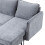 Living And Home 3-Seater Grey Upholstered Corner Sectional Sofa 4
