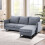 Living And Home 3-Seater Grey Upholstered Corner Sectional Sofa 2