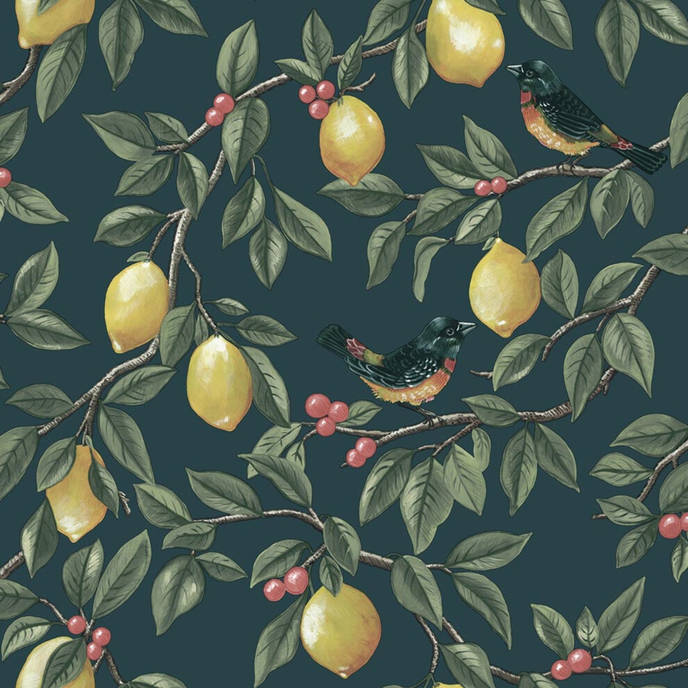(Teal 13871) Holden Lemon Leaf Trail Bird Wallpaper 5022976138711