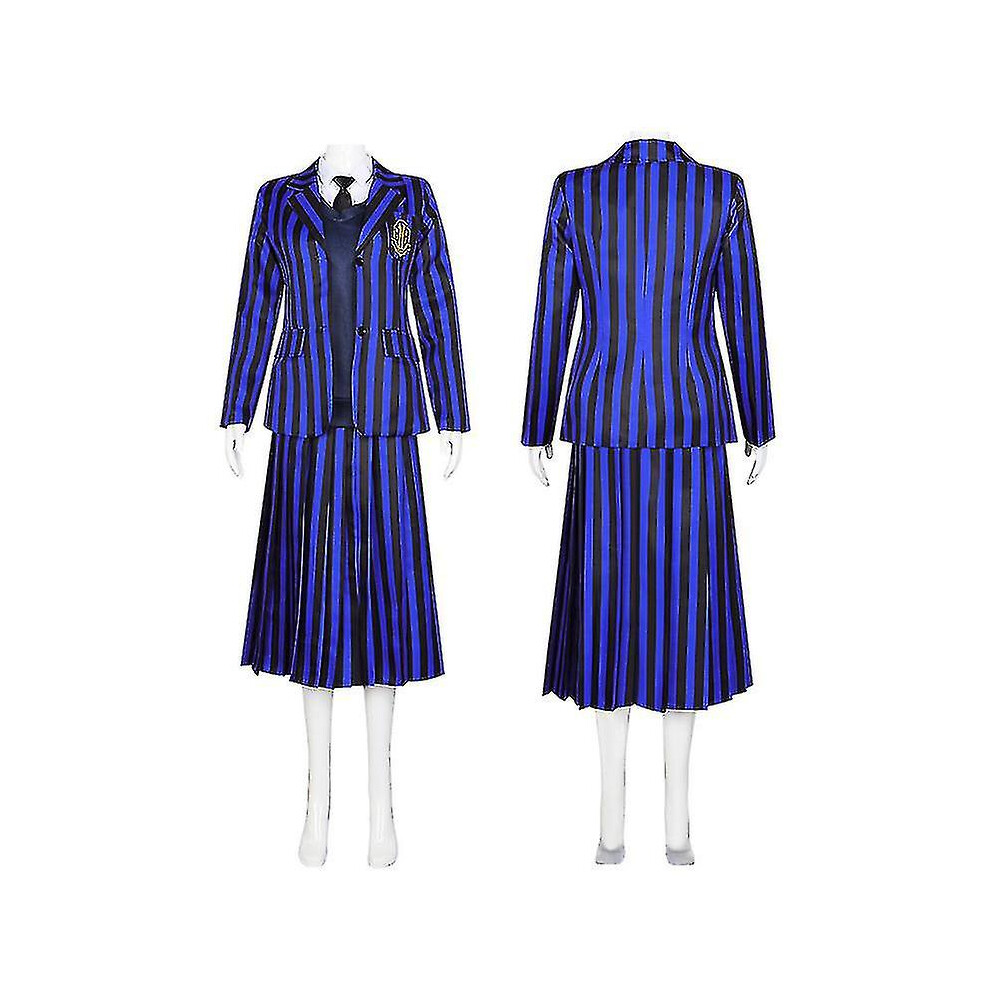 (Vest not included, 140) Wednesday Cosplay Costume Enid Sinclair Dress Up For Adults Kids Nevermore Academy School Uniform Halloween Carnival Costume
