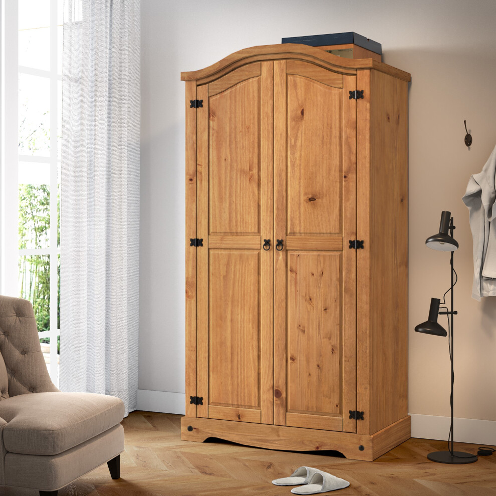 Corona Solid Pine Arch Top Wardrobe