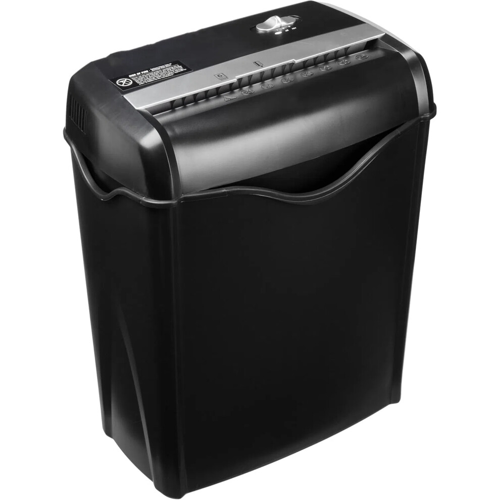 (5-6 Sheet, Single) 5-6 Sheet Cross Cut Paper and Credit Card Shredder with 14.3L Bin for Business & Home Office Use with Reverse Function, Black