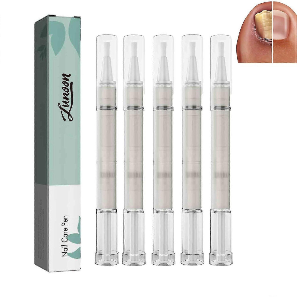 (5 Pcs) Nail Care Pen, Health Nail Care Pen Routine, Nail Repair Pen Nail Treatment Pen for Nourished Fingernails and Toenails with Tea Tree Oil, Vitamin E &