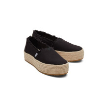 (Black, 7 (Adults')) TOMS Valencia 100% Cotton Women's Black Espadrilles