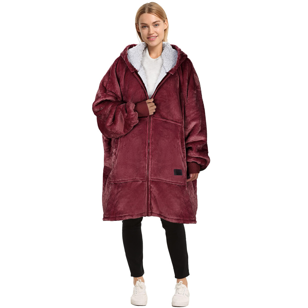 Sweat à capuche zippé Catalonia, veste oversize en sherpa pour homme et femme, cadeau confortable pour elle