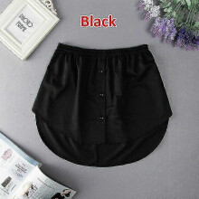 (3XL, Black) Women False Shirt Tail Blouse Hem Skirt Underskirt Detachable Elastic Waist 1pc Zekai