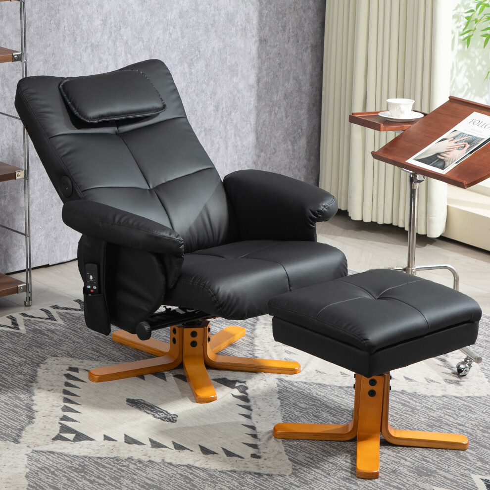 B&Q - Massage Recliner Chair With Footstool And Hidden StorageBlack - Image 2