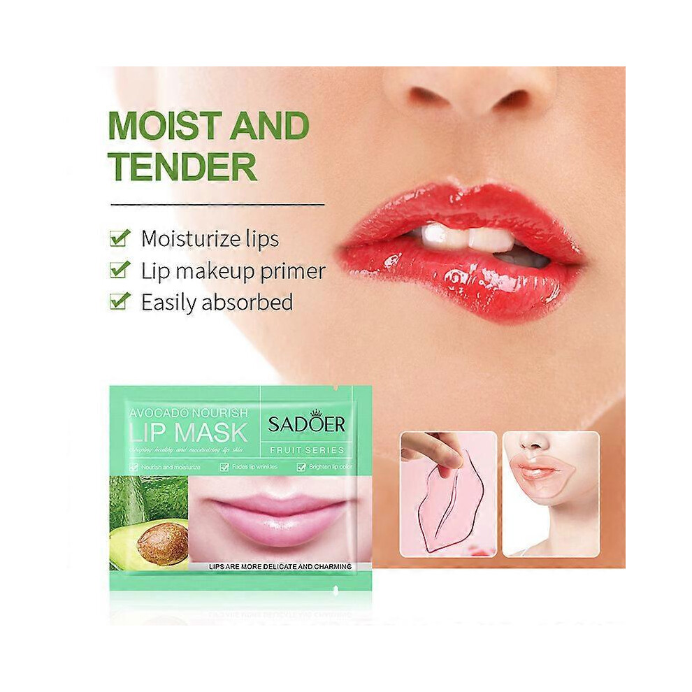 (3) SADOER fruit lip mask replenishes moisture, enhances lip color, fades lip wrinkles, and lip mask 10pcs