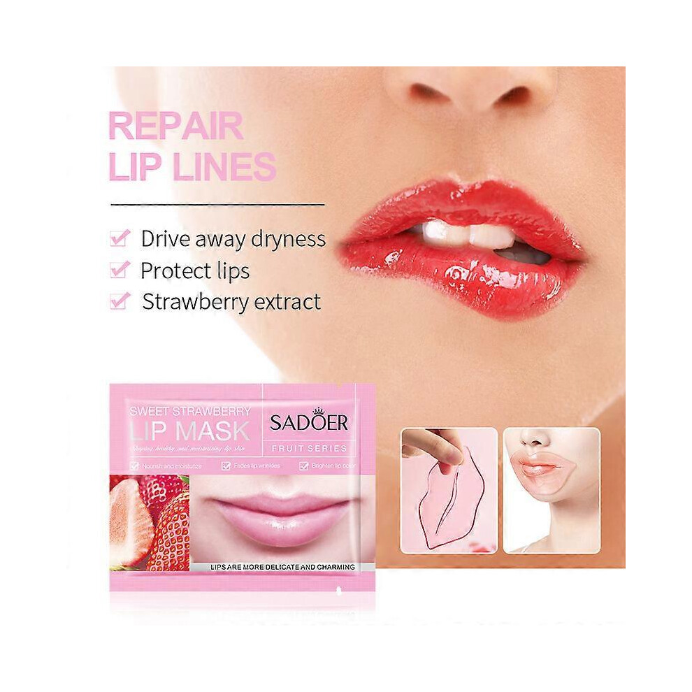 (4) SADOER fruit lip mask replenishes moisture, enhances lip color, fades lip wrinkles, and lip mask 10pcs