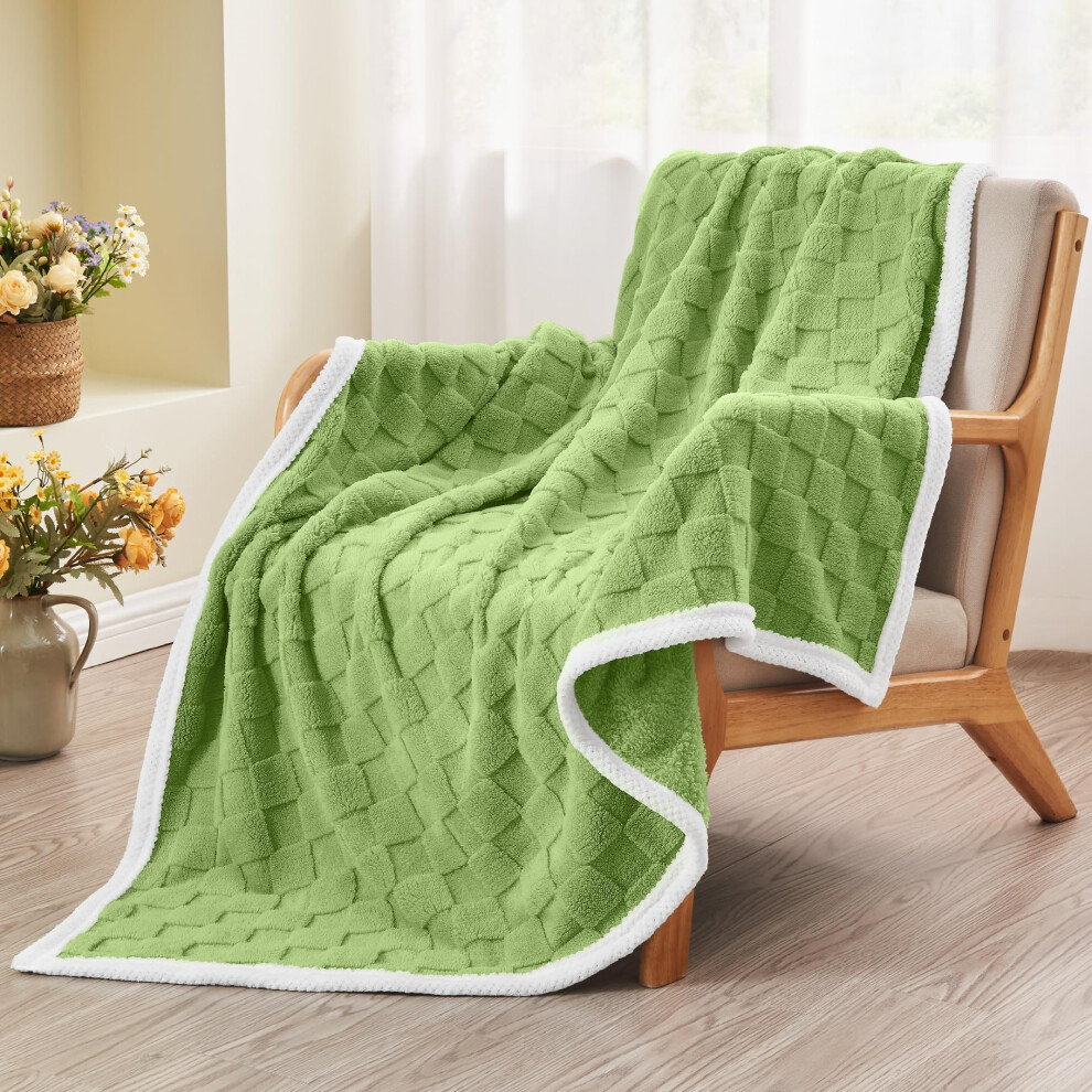 BEDELITE Couverture ultra douce pour canapé et lit, légère, confortable, moelleuse, décorative, à carreaux 3D, chaude et moelleuse, en polaire, p