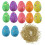 12 Decorated Glitter Eggs & Grass Straw For Easter Bonnet Craft 4