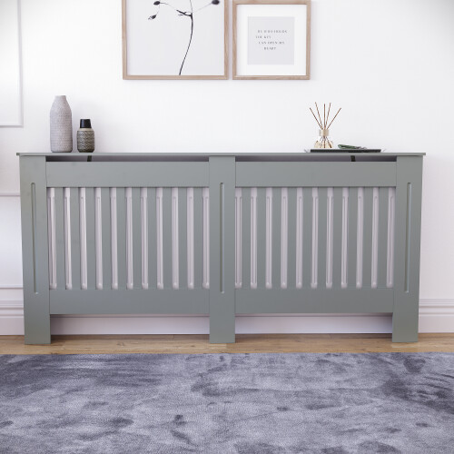 Vida Designs (Extra Large) Vida Designs Chelsea Radiator Cover Heating Guard Grey 2