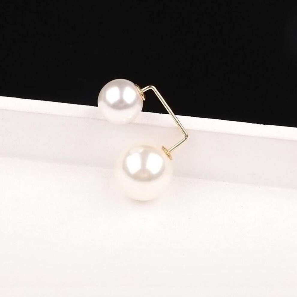 (white) Fixed Clothes Brooch Pin Simulation Pearl Scarf Shawl Clip Buckle Sweater Cufflink Brooch Ladies Jewelry