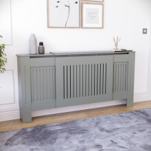 (Adjustable) Vida Designs Chelsea Radiator Cover Heating Guard Grey