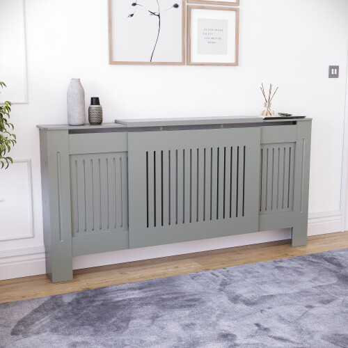 Vida Designs (Adjustable) Vida Designs Chelsea Radiator Cover Heating Guard Grey