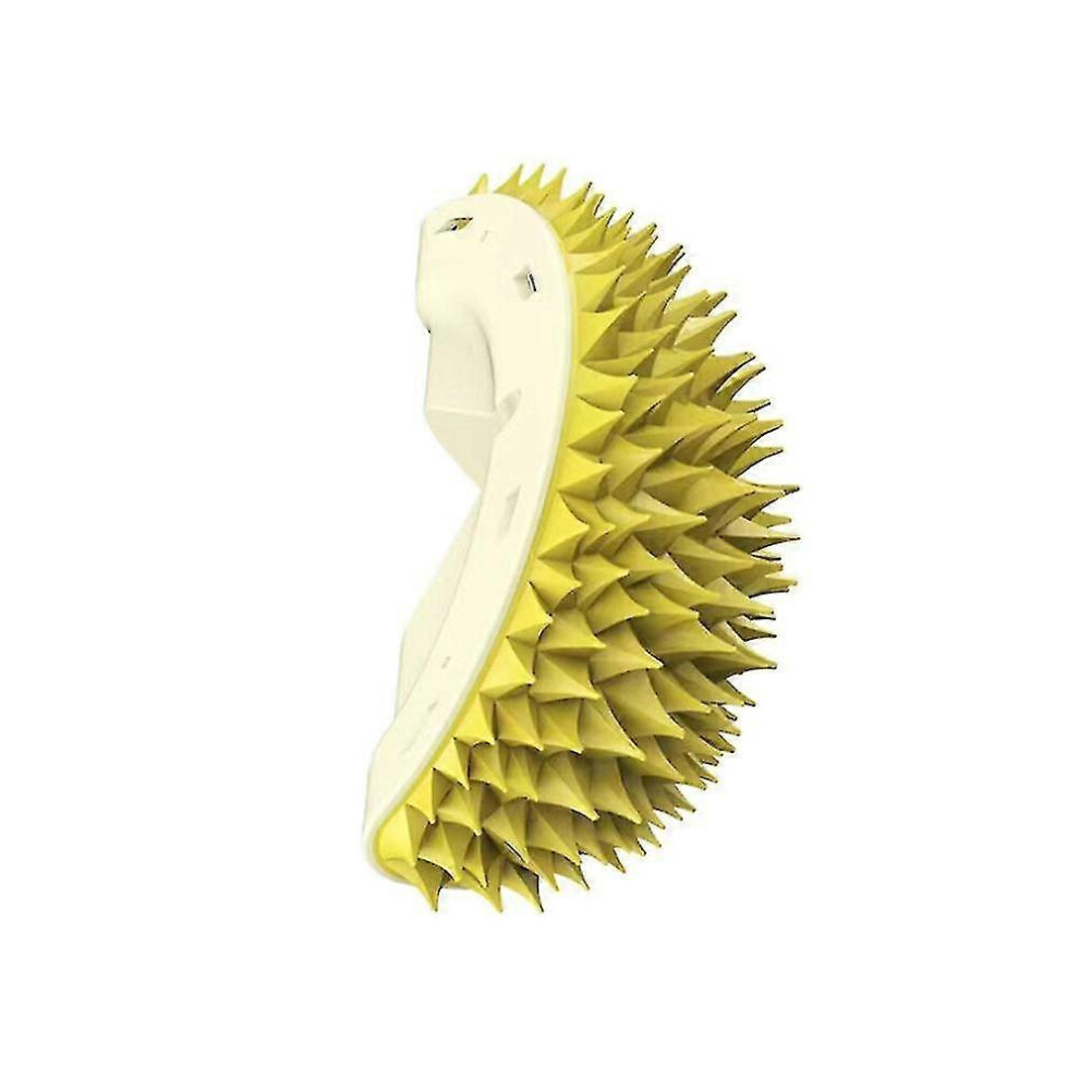 (yellow) Cats Brush Corner Creative Durian Cat Massage Self Groomer Comb Brush Cat Rubs The Face With A Tickling Comb Pet Grooming Tools