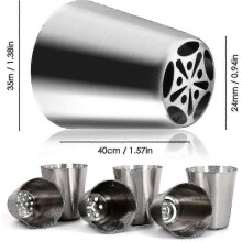 12pcs Russian Piping Tips, Russian Piping Nozzle Tips Stainless Steel -Ao