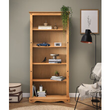 Corona Large Bookcase Solid Wood Pine Wooden Open Shelving