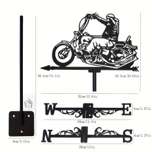 Retro-Motorrad Metall-Windfahne - langlebiger Eisen-Wetteranzeiger, geeignet für Höfe, Dächer, Terrassen, Rasenflächen