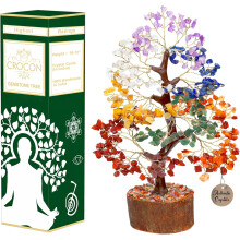 (#01 Seven Chakra (Golden Wire)) Seven Chakra Crystal Tree Birthday Gifts for Women, Crystal Tree of Life Sister birthday gifts Home Decor Birthday Gifts for Mom Positive Energy
