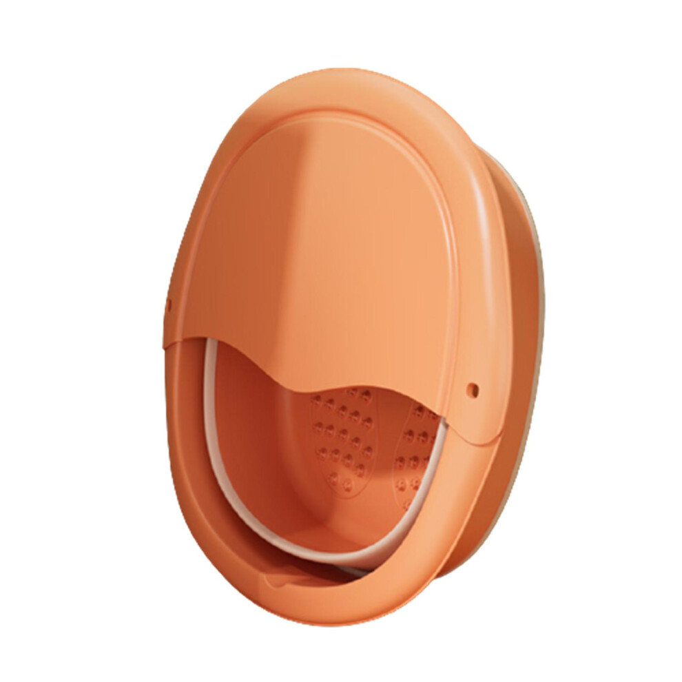 (Orange, With Cover) Foldable Foot Spa Bucket Multipurpose Foot Bath Massage Barrel Professional Feet Heath Care Supplies