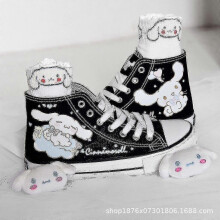 (38, B) Kawaii Cinnamoroll Sanrioed Shoes Cartoon Cute Canvas Shoes High Top Canvas Shoes Girls Birthday Gift