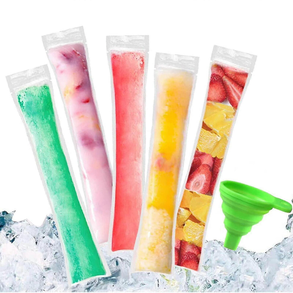 100 Pcs Disposable Ice Popsicle Mold Bags,bpa Free Freezer Tubes with Zip Seals