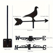 Vogel-Wetterfahne Garten Dekoration, Eisen-Metall-Stand-Alone Vogel-Wetterfahne: Garten Dekoration für Dächer, Höfe und Zäune