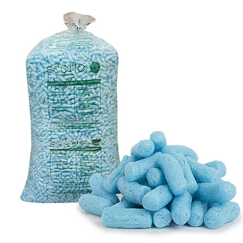 15 Cubic Ft Blue Eco Flo Biodegradable Packing Peanuts