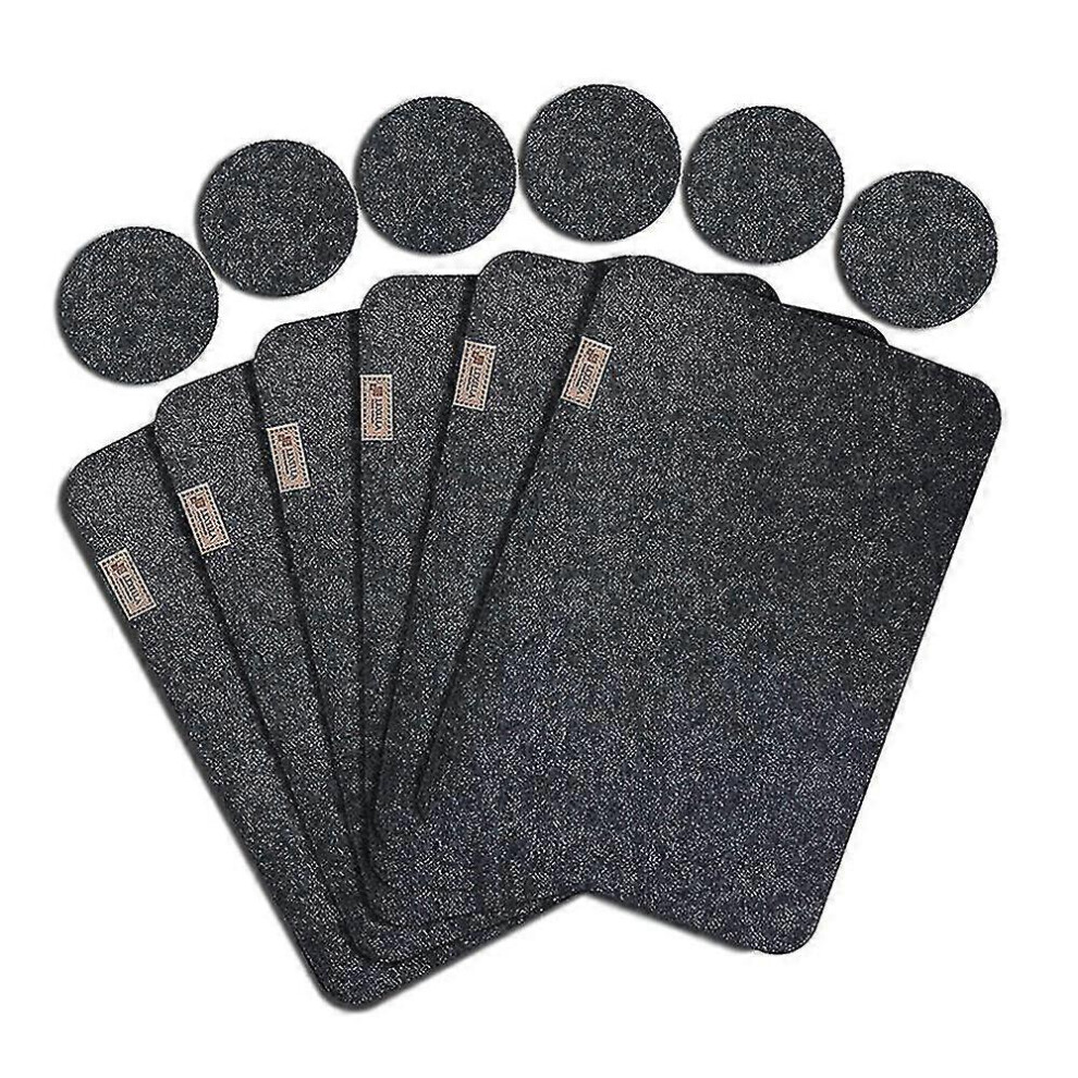 12-piece Felt Placemat Set Includes Placemat And Coaster Heat Resistant Non-slip Washable Placemat