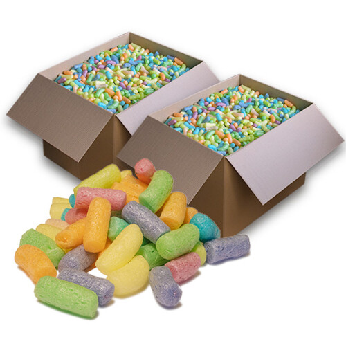 5 Cubic Ft Multi Coloured Eco Flo Biodegradable Packing Peanuts 1
