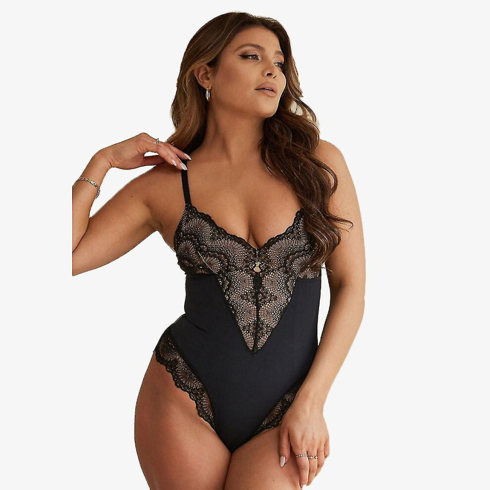 (L, ) Sexy Lace Shapewear For Women Tummy Control Body Shaper Corset Shapewear, White,Hww Black